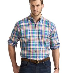 POLO RALPH LAUREN Plaid Performance Oxford Shirt‎ Mens 3XL Big & Tall